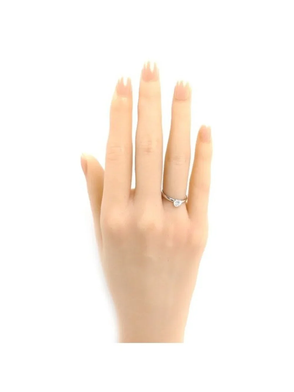 Cartier 18k White Gold Diamant Leger Damour Heart Ring Diamond 46 Vintage